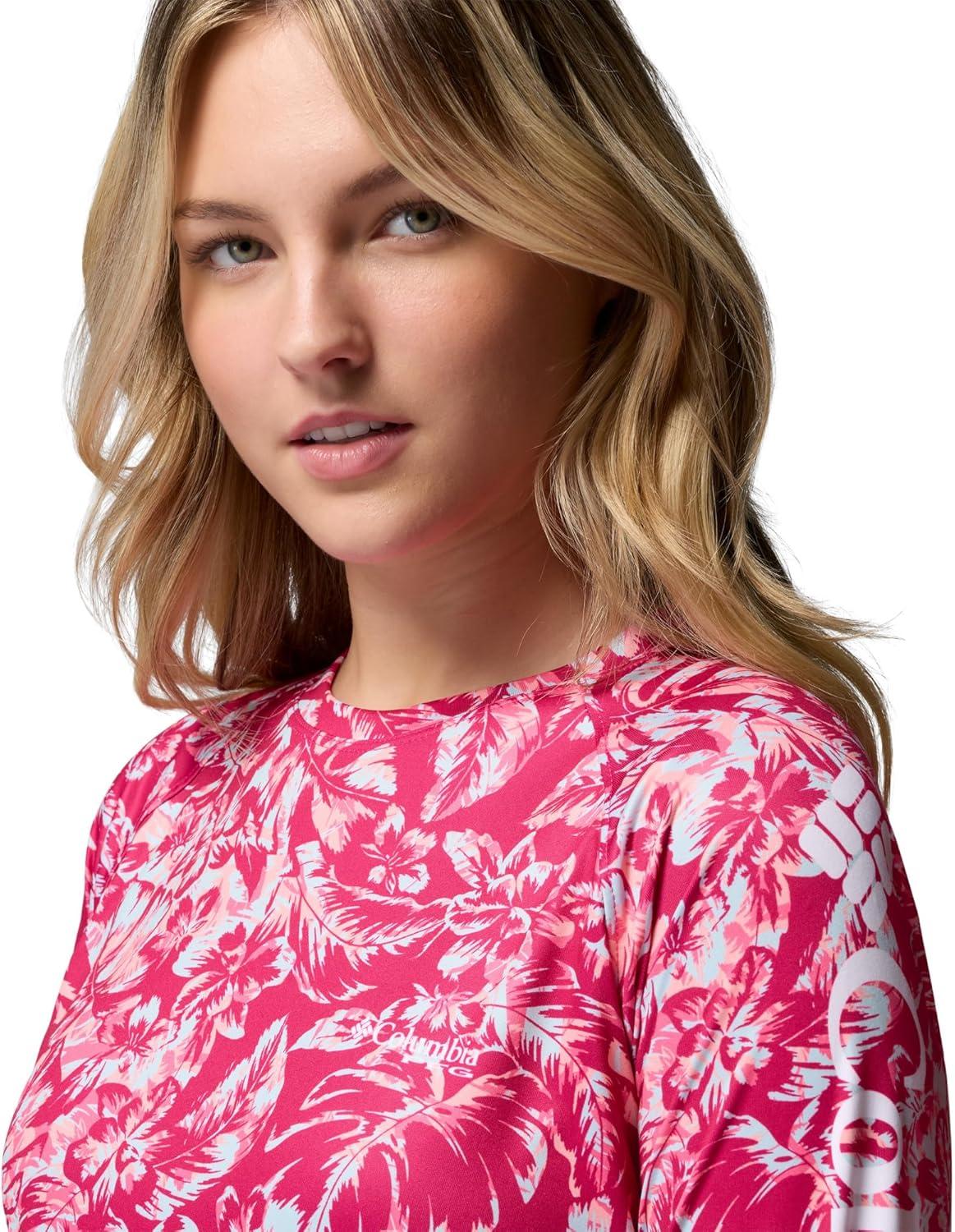 imageColumbia Womens Super Tidal Tee Long SleeveGuava PinkVacay Blooms