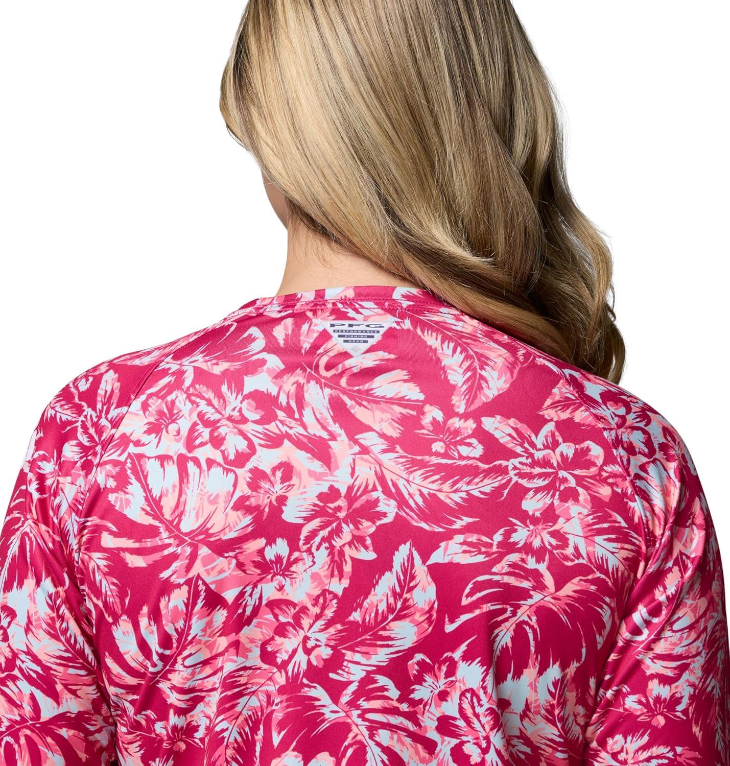 imageColumbia Womens Super Tidal Tee Long SleeveGuava PinkVacay Blooms