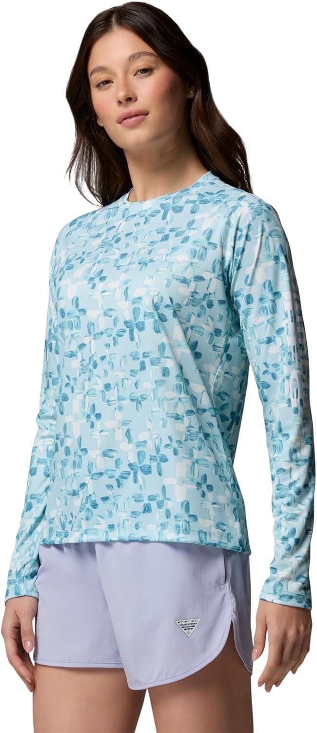 imageColumbia Womens Super Tidal Tee Long SleeveMarine LightCrosshatch