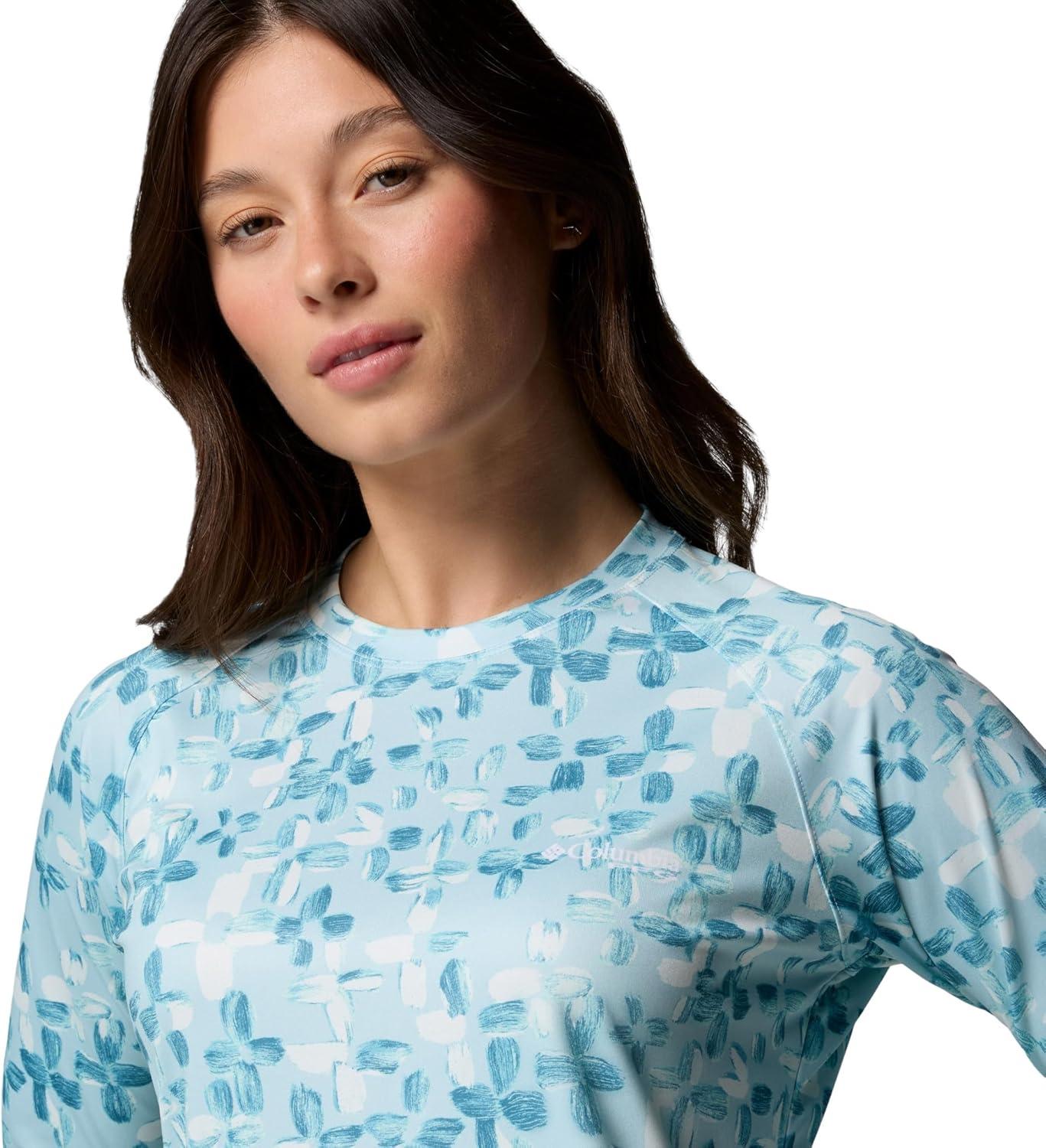 imageColumbia Womens Super Tidal Tee Long SleeveMarine LightCrosshatch