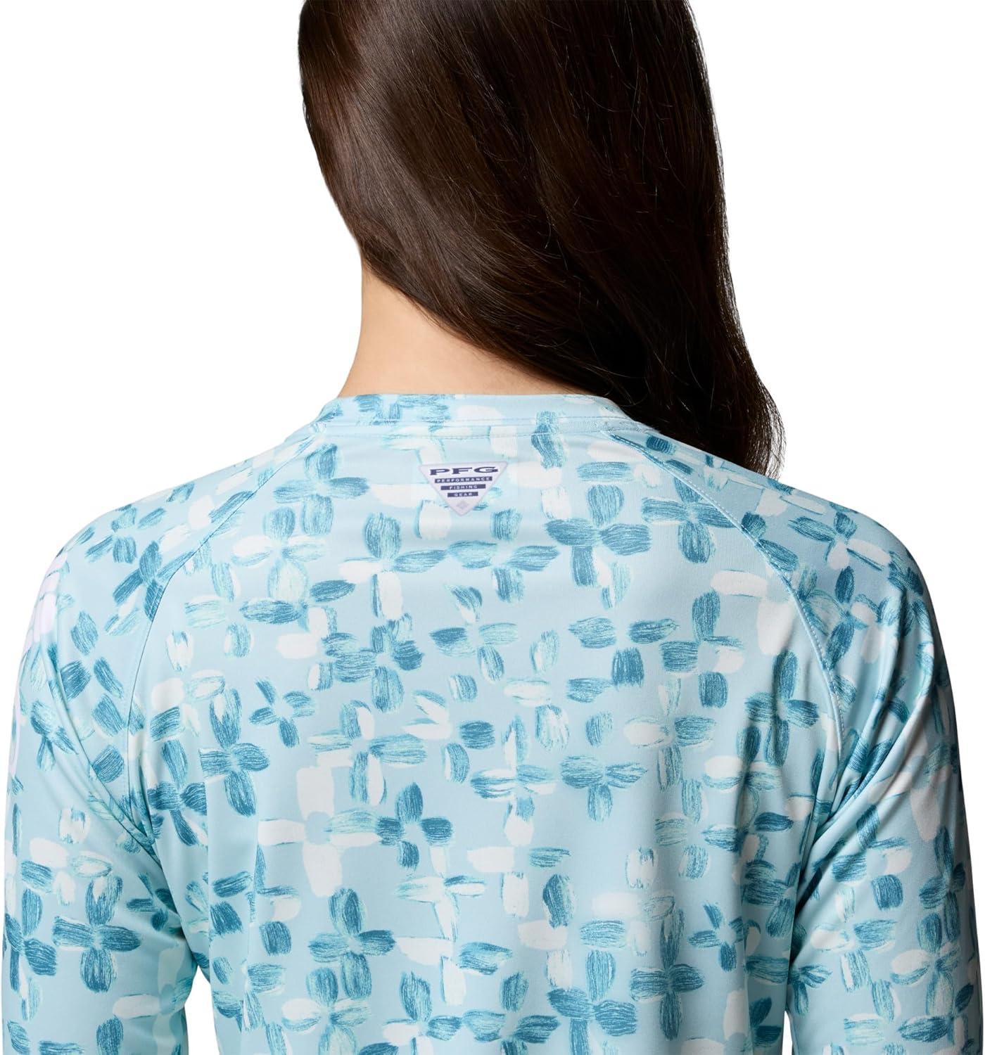 imageColumbia Womens Super Tidal Tee Long SleeveMarine LightCrosshatch
