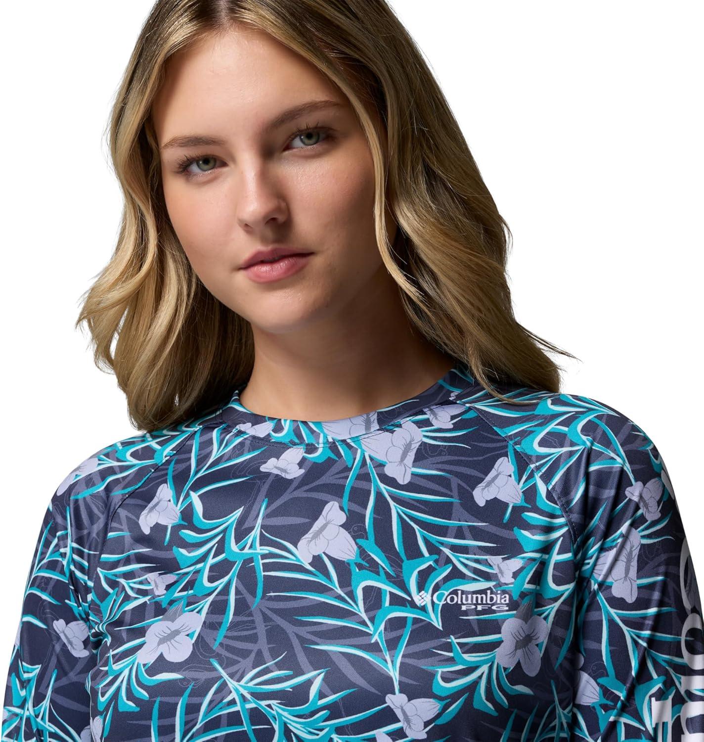 imageColumbia Womens Super Tidal Tee Long SleeveNocturnalTwilight Sunflora