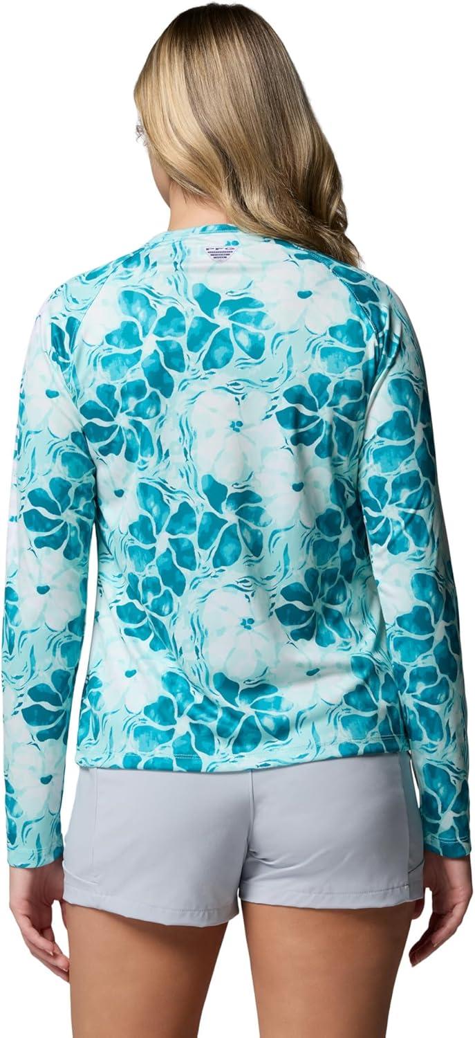 imageColumbia Womens Super Tidal Tee Long SleeveOcean TealHazyblooms