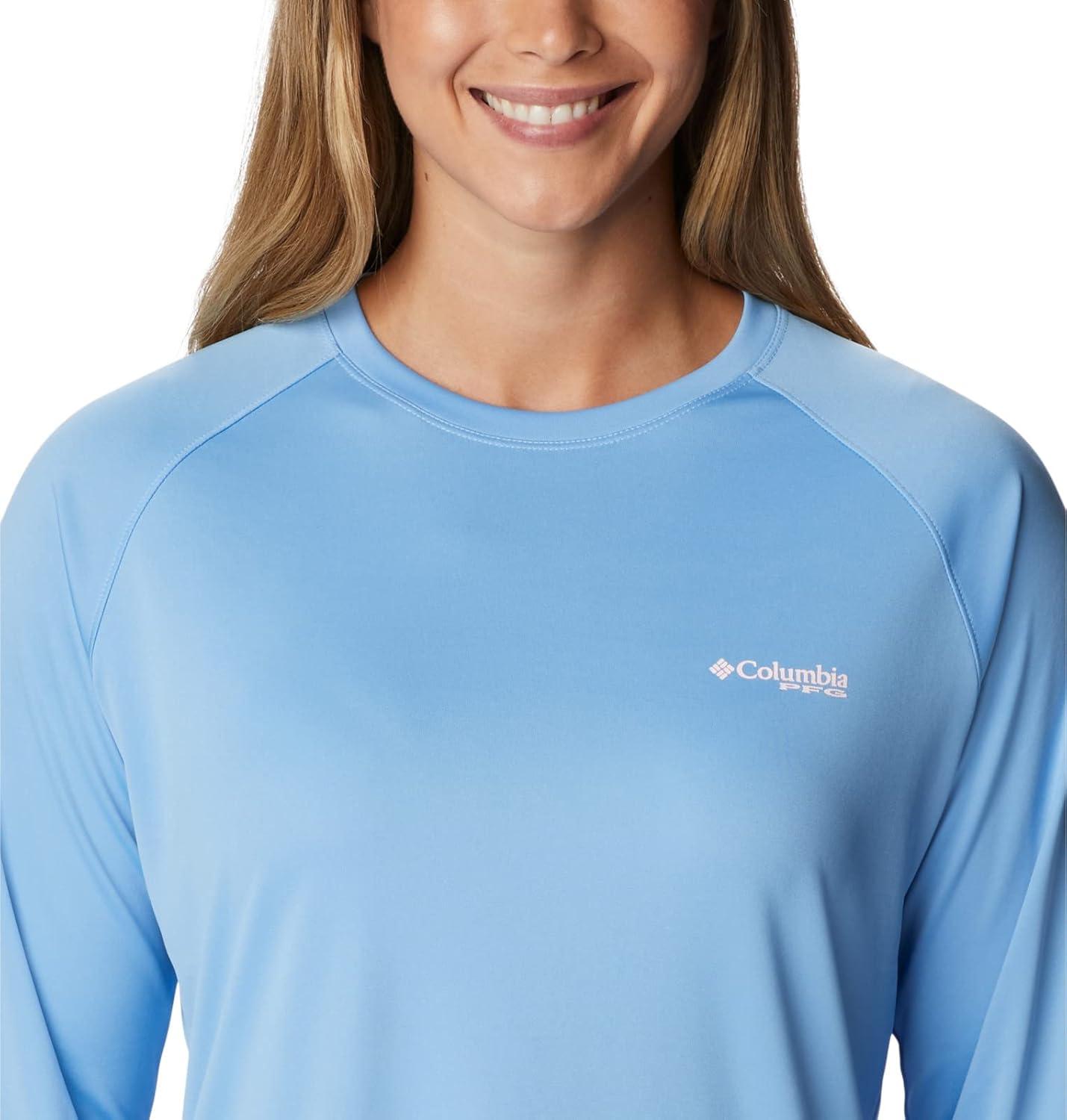 imageColumbia Womens Tidal Tee II Long Sleeve HoodieAgateSatin Pink Logo