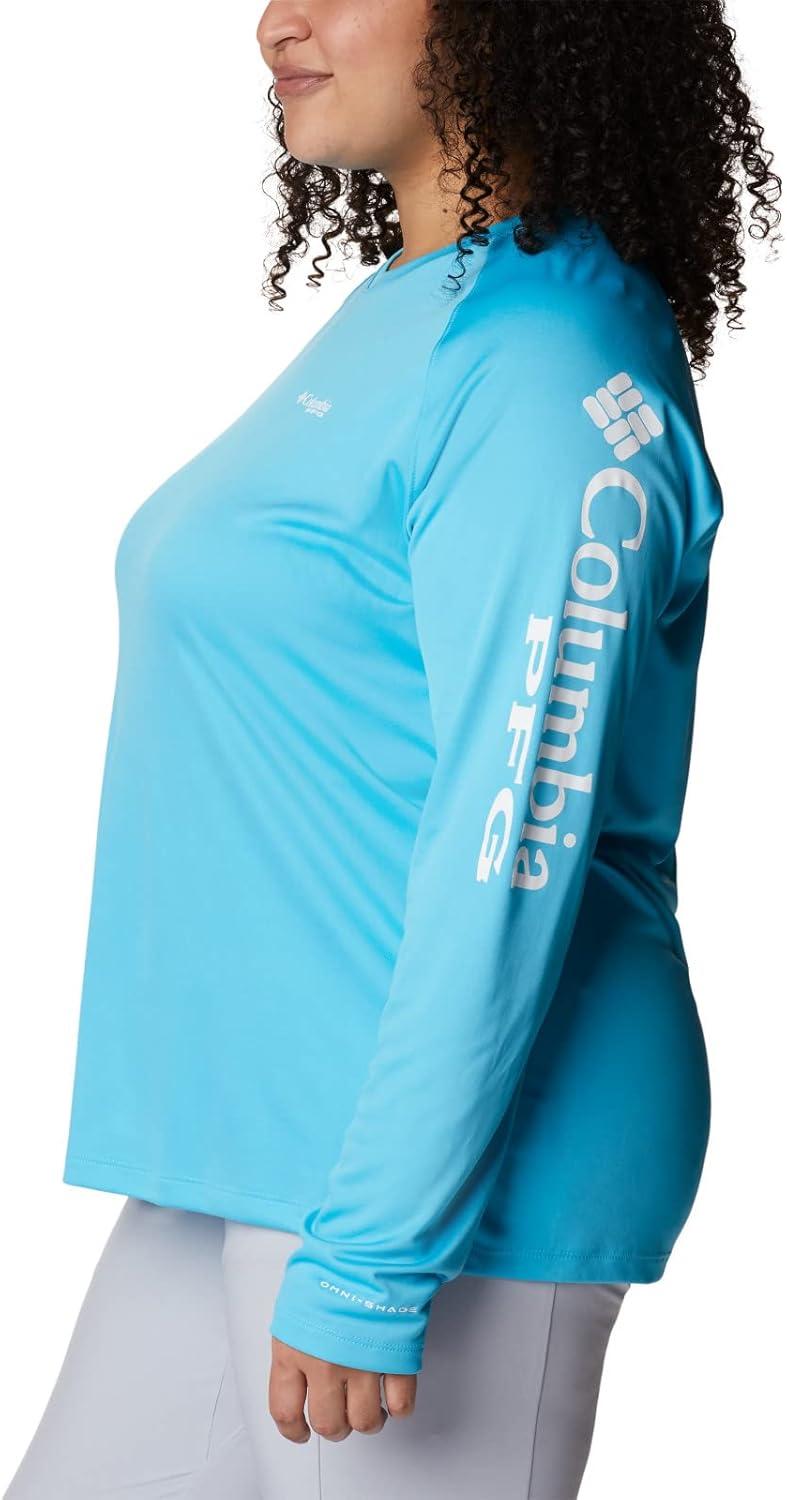 imageColumbia Womens Tidal Tee II Long Sleeve HoodieAtollWhite Logo