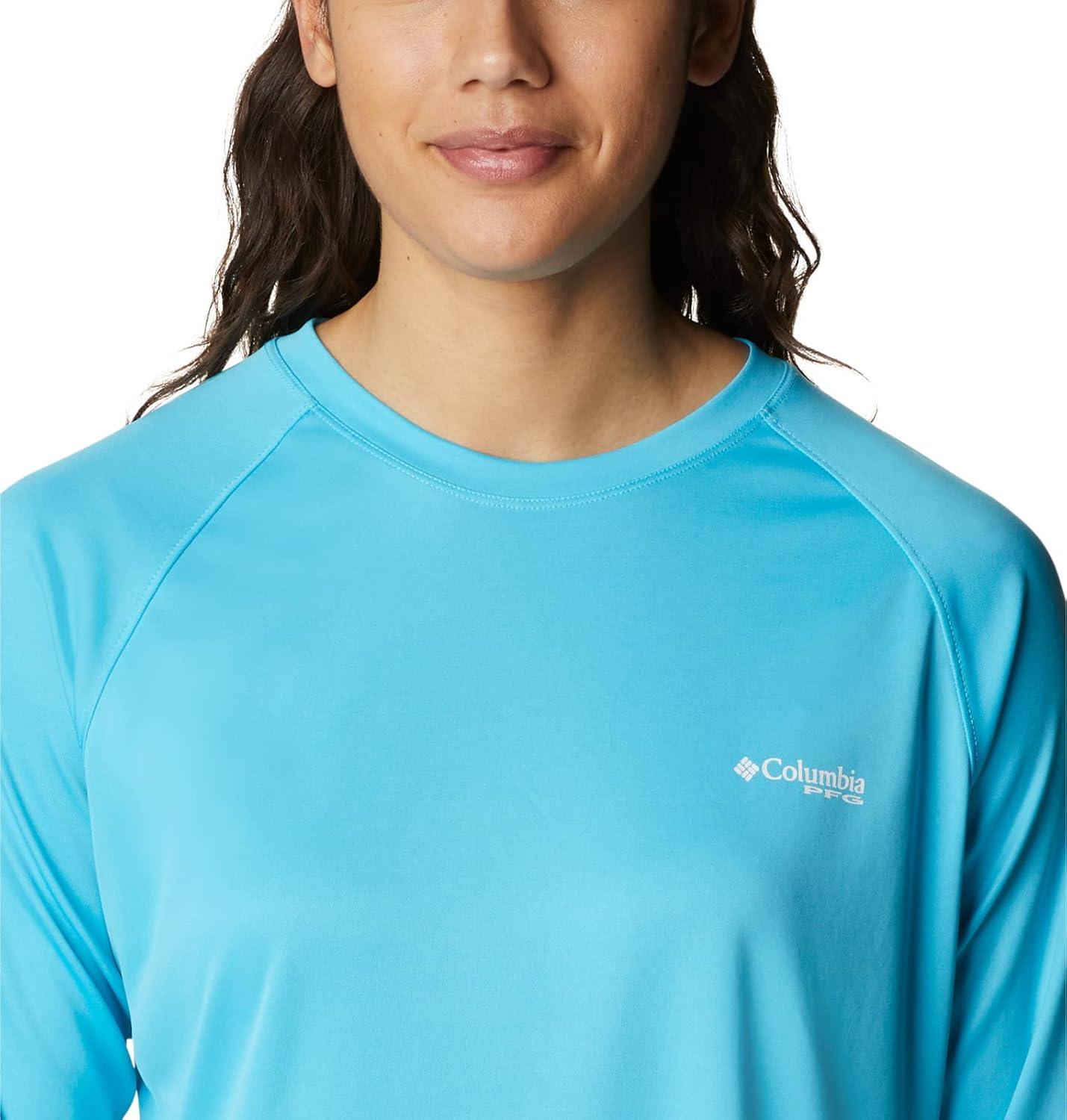imageColumbia Womens Tidal Tee II Long Sleeve HoodieAtollWhite Logo