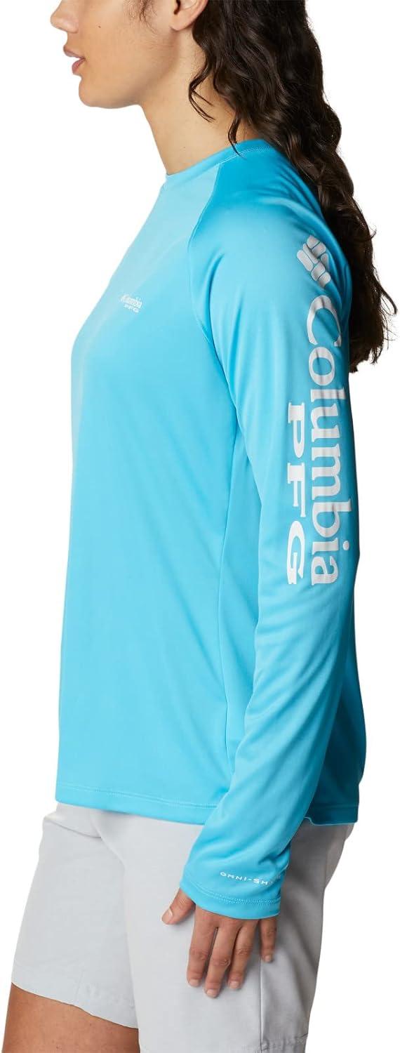 imageColumbia Womens Tidal Tee II Long Sleeve HoodieAtollWhite Logo