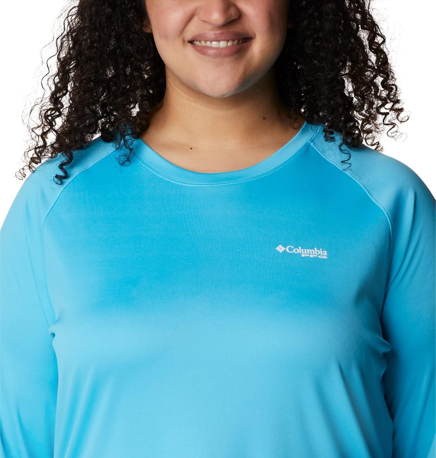 imageColumbia Womens Tidal Tee II Long Sleeve HoodieAtollWhite Logo
