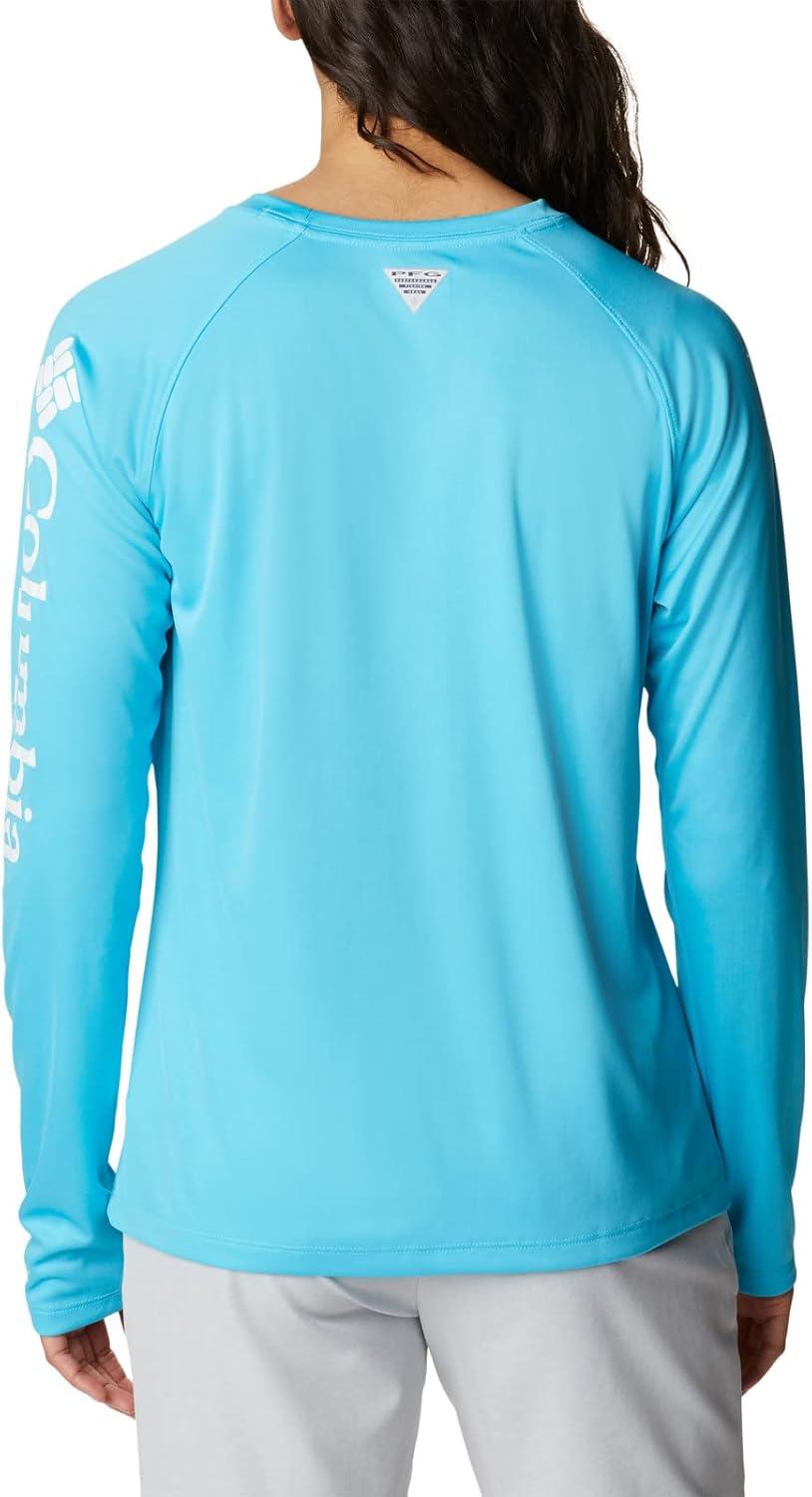 imageColumbia Womens Tidal Tee II Long Sleeve HoodieAtollWhite Logo
