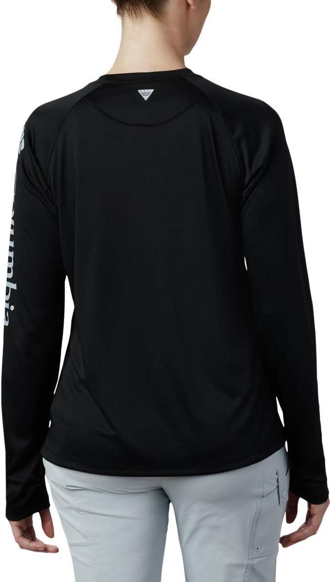 imageColumbia Womens Tidal Tee II Long Sleeve HoodieBlack Cirrus Grey Logo