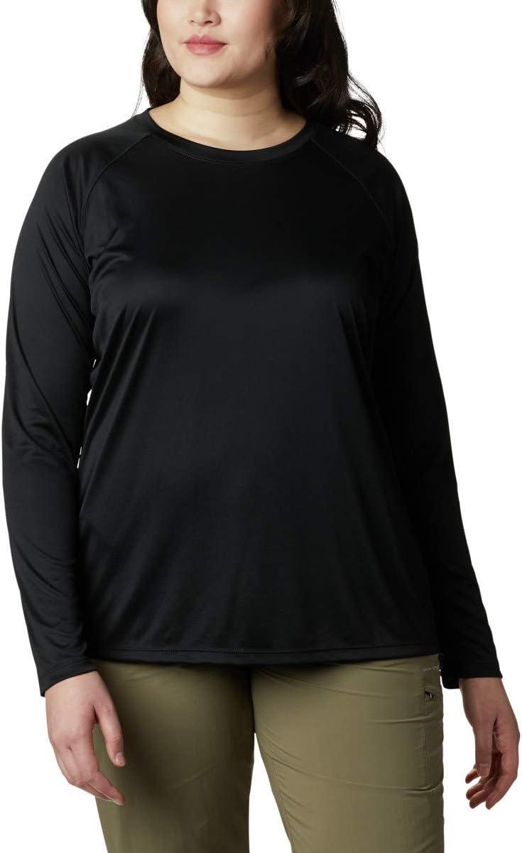 imageColumbia Womens Tidal Tee II Long Sleeve HoodieBlack Cirrus Grey Logo
