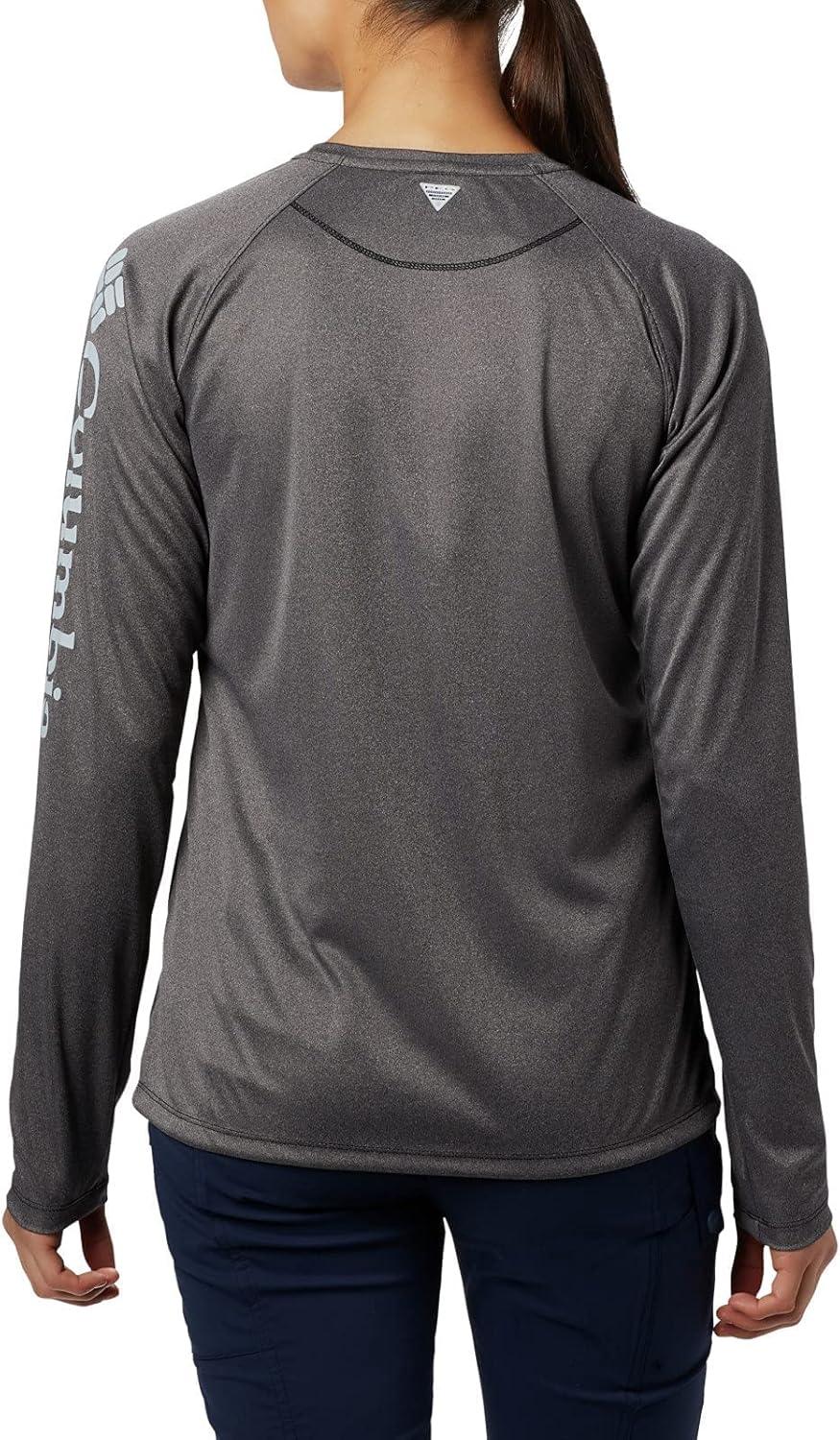 imageColumbia Womens Tidal Tee II Long Sleeve HoodieBlack HeatherCirrus Grey Logo
