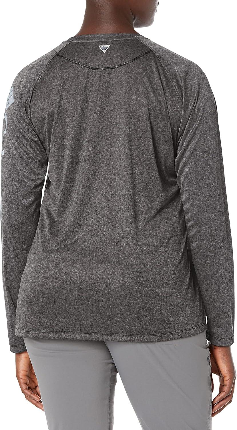 imageColumbia Womens Tidal Tee II Long Sleeve HoodieBlack HeatherCirrus Grey Logo