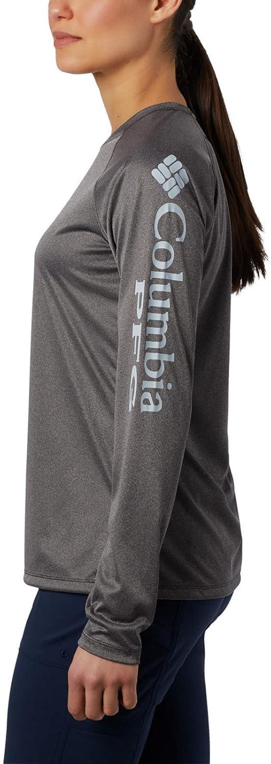imageColumbia Womens Tidal Tee II Long Sleeve HoodieBlack HeatherCirrus Grey Logo