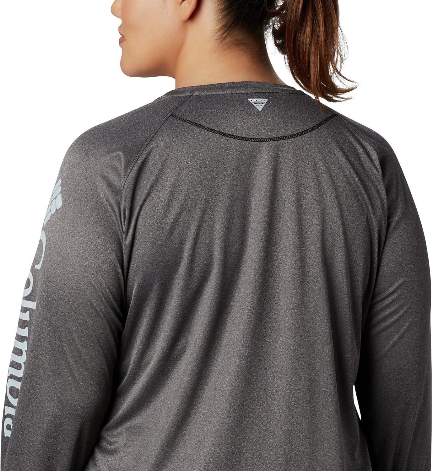 imageColumbia Womens Tidal Tee II Long Sleeve HoodieBlack HeatherCirrus Grey Logo