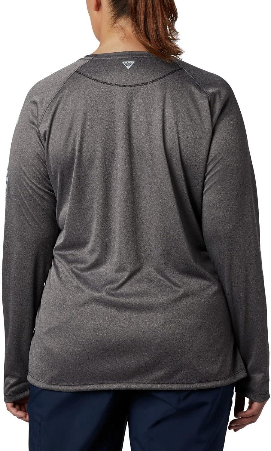 imageColumbia Womens Tidal Tee II Long Sleeve HoodieBlack HeatherCirrus Grey Logo