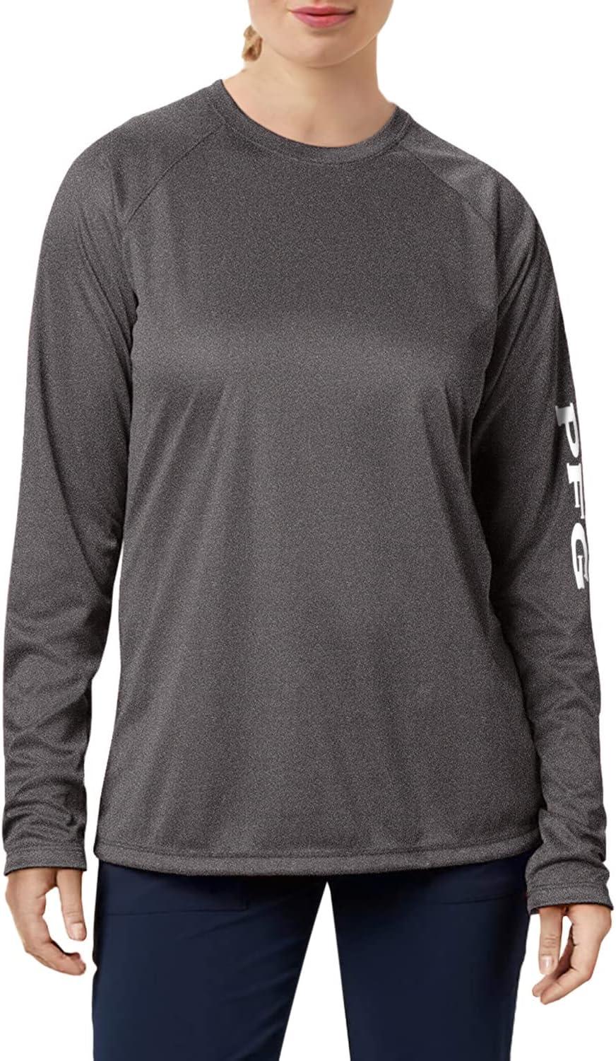 imageColumbia Womens Tidal Tee II Long Sleeve HoodieBlack HeatherCirrus Grey Logo