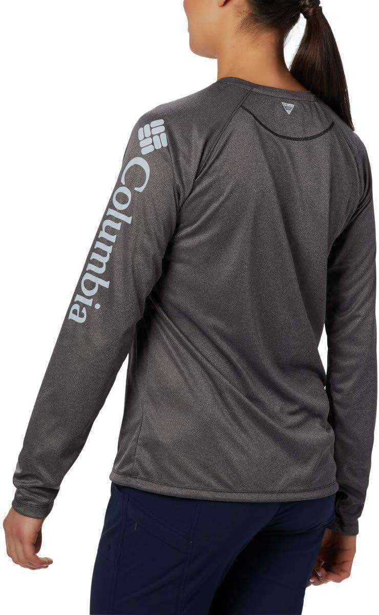 imageColumbia Womens Tidal Tee II Long Sleeve HoodieBlack HeatherCirrus Grey Logo