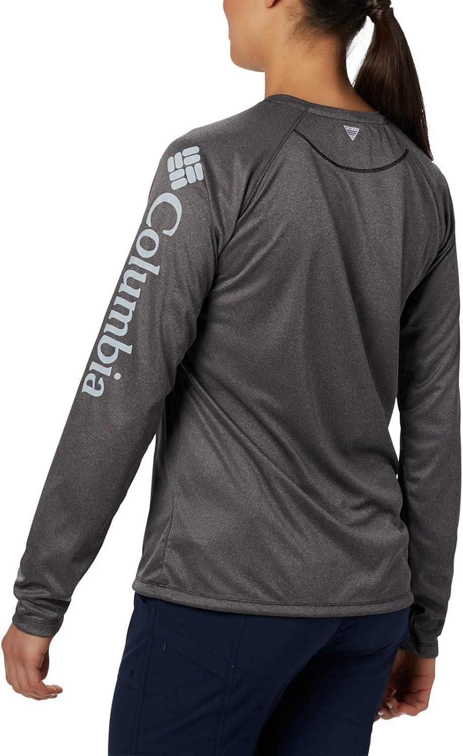 imageColumbia Womens Tidal Tee II Long Sleeve HoodieBlack HeatherCirrus Grey Logo