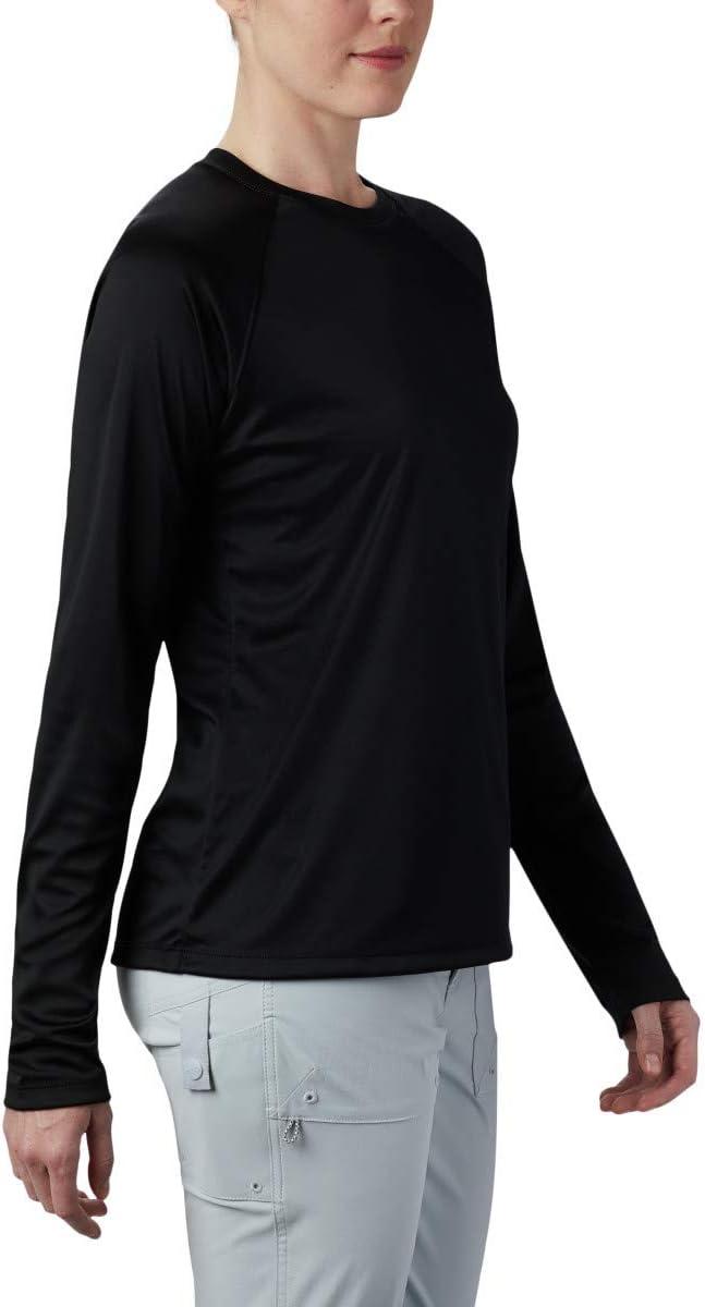 imageColumbia Womens Tidal Tee II Long Sleeve HoodieBlackCirrus Grey Logo