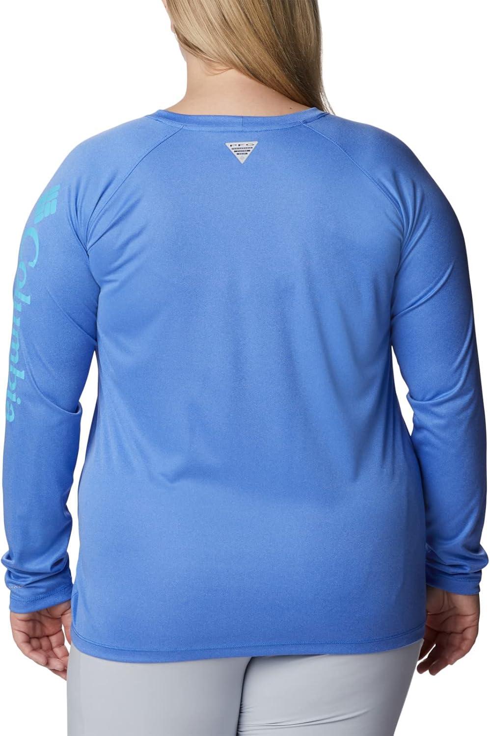 imageColumbia Womens Tidal Tee II Long Sleeve HoodieBlue Macaw HeatherAtoll Logo