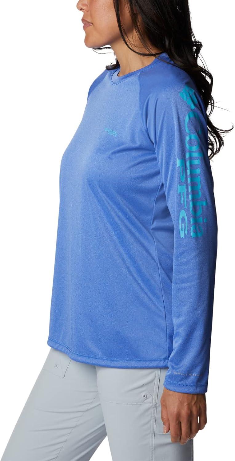 imageColumbia Womens Tidal Tee II Long Sleeve HoodieBlue Macaw HeatherAtoll Logo