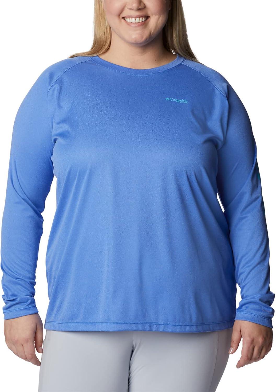 imageColumbia Womens Tidal Tee II Long Sleeve HoodieBlue Macaw HeatherAtoll Logo