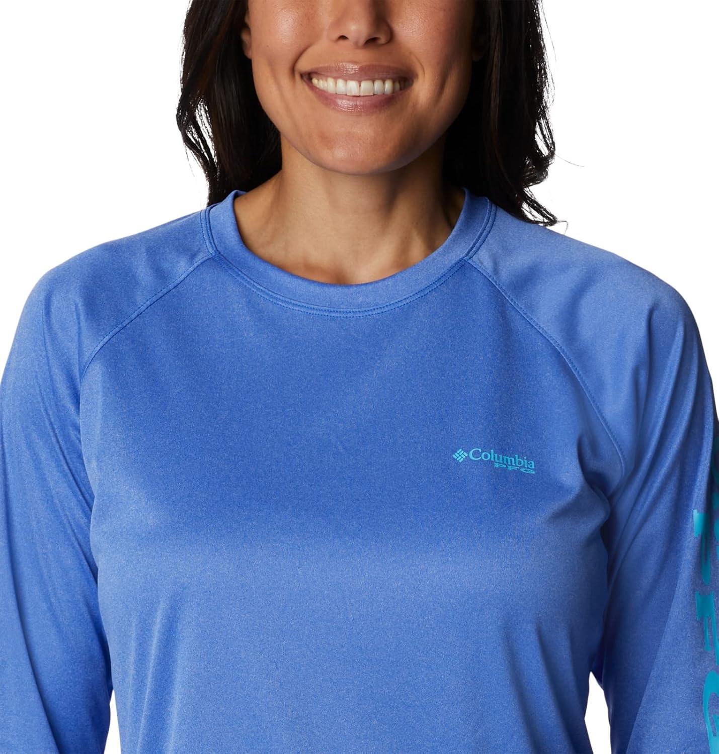 imageColumbia Womens Tidal Tee II Long Sleeve HoodieBlue Macaw HeatherAtoll Logo
