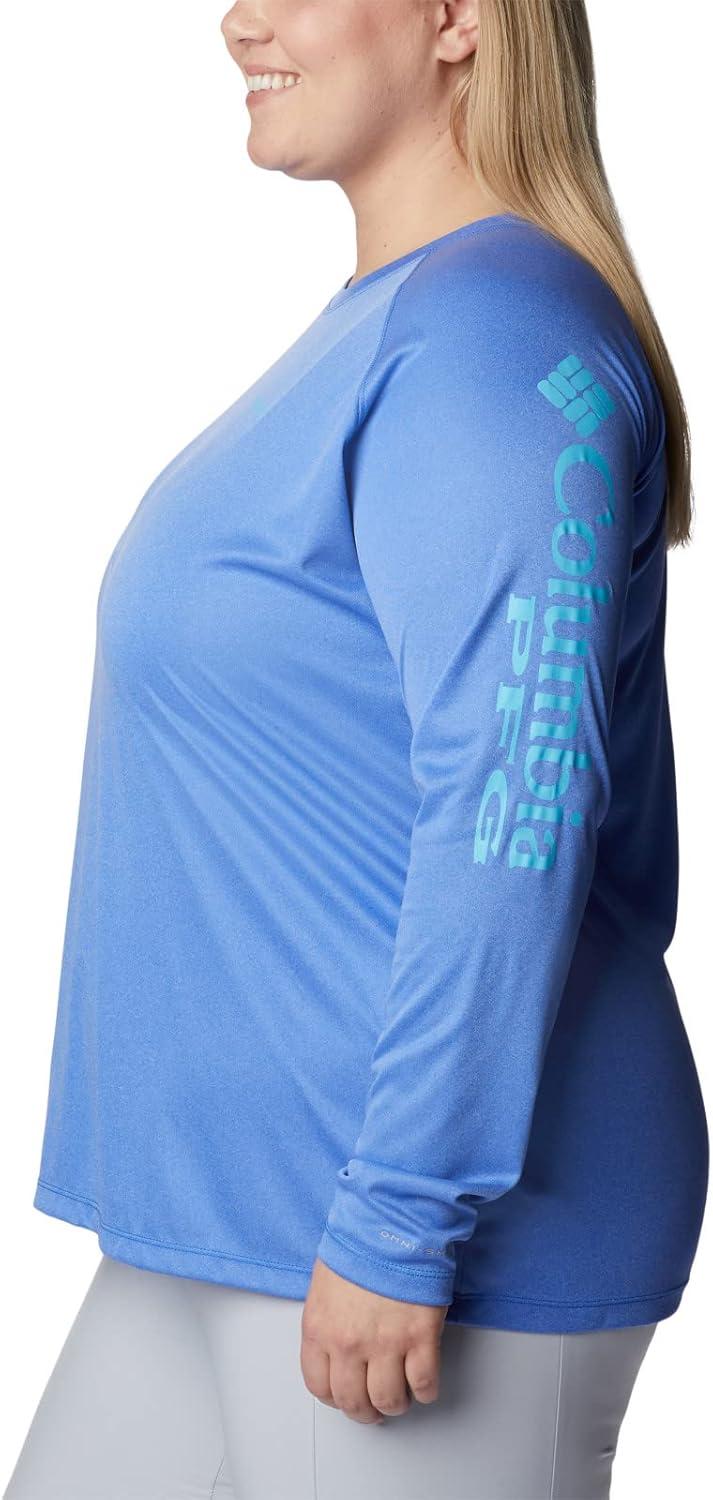 imageColumbia Womens Tidal Tee II Long Sleeve HoodieBlue Macaw HeatherAtoll Logo