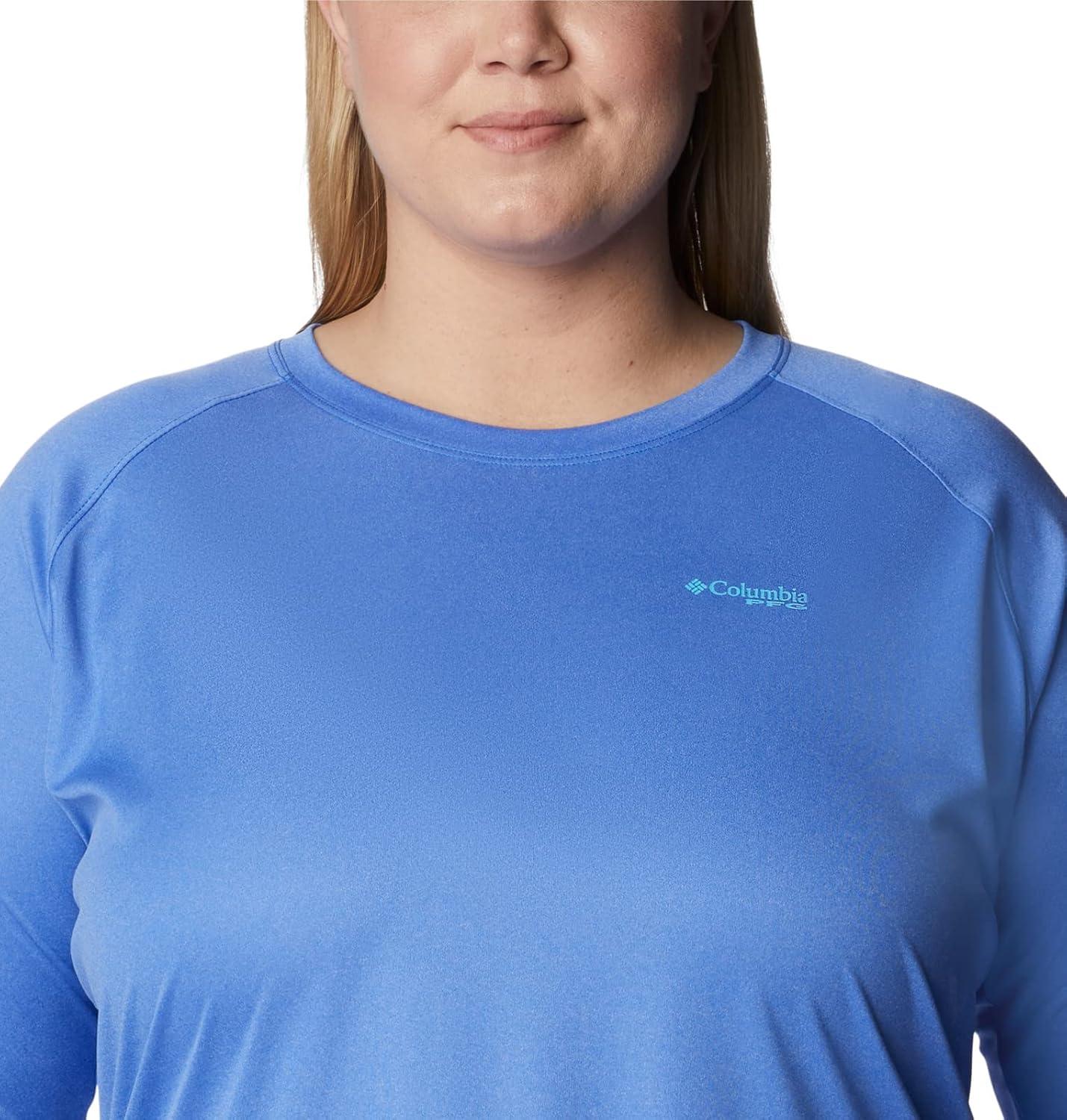 imageColumbia Womens Tidal Tee II Long Sleeve HoodieBlue Macaw HeatherAtoll Logo