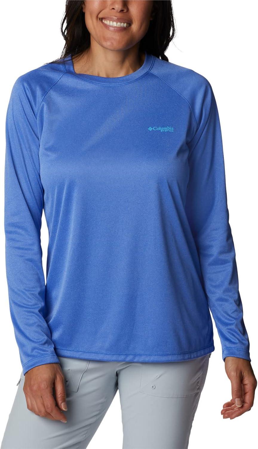 imageColumbia Womens Tidal Tee II Long Sleeve HoodieBlue Macaw HeatherAtoll Logo