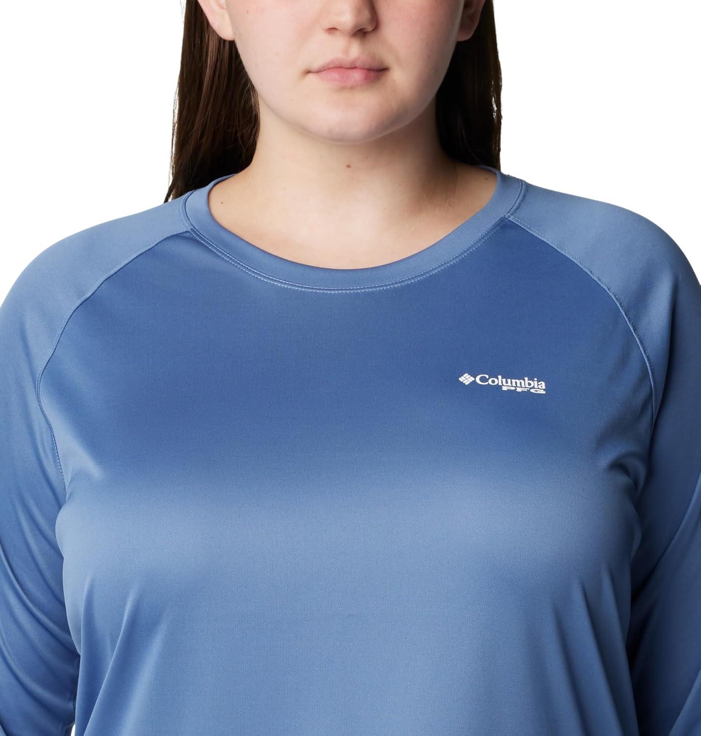 imageColumbia Womens Tidal Tee II Long Sleeve HoodieBluestoneWhite Logo