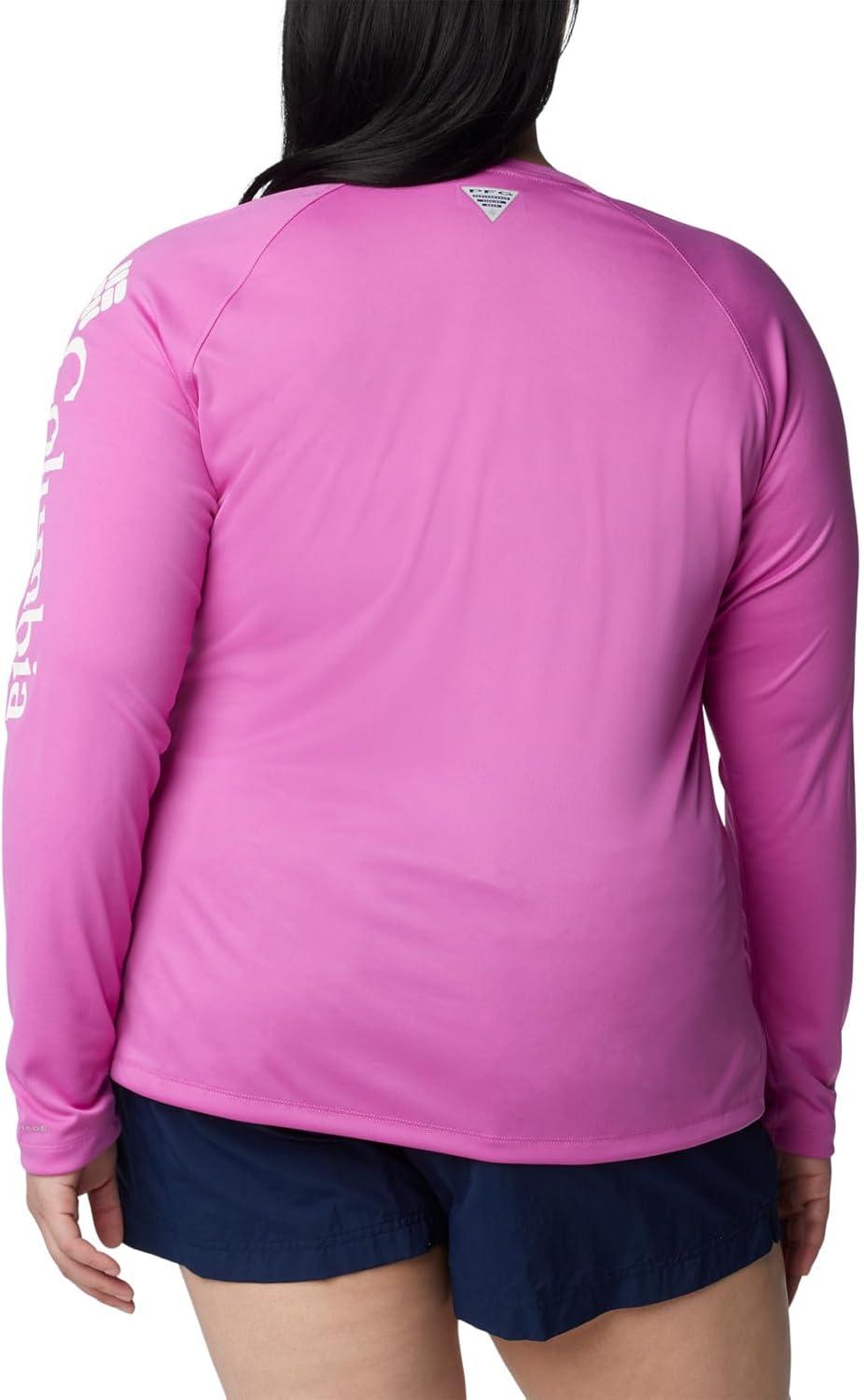 imageColumbia Womens Tidal Tee II Long Sleeve HoodieBright LavenderWhite Logo