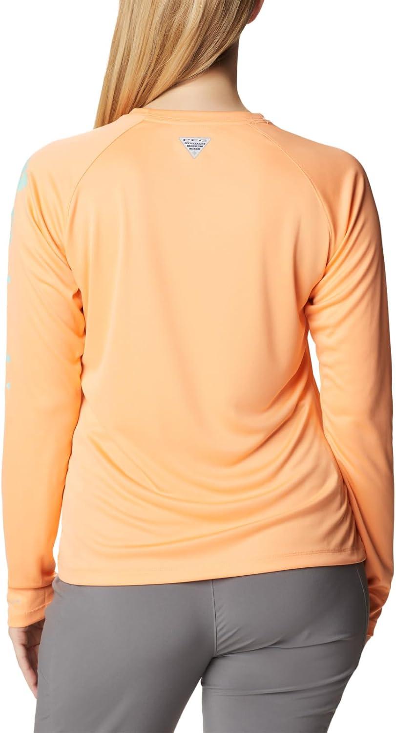imageColumbia Womens Tidal Tee II Long Sleeve HoodieBright NectarMint Cay Logo