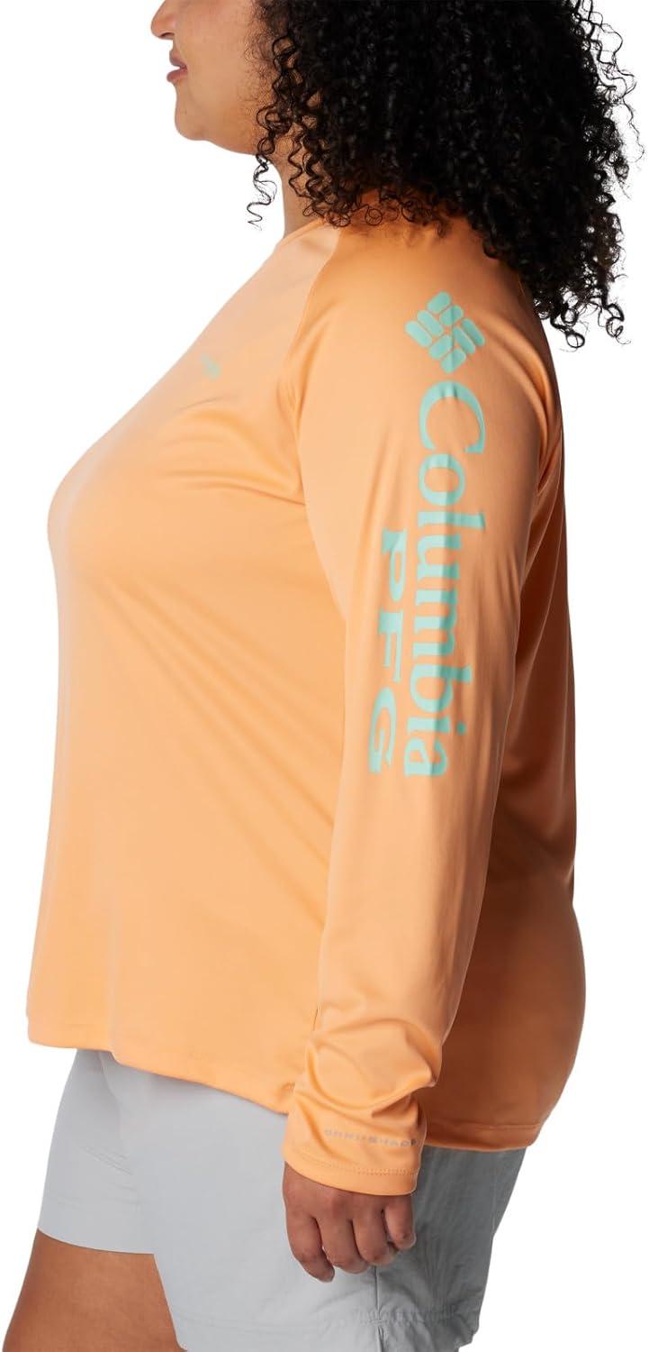 imageColumbia Womens Tidal Tee II Long Sleeve HoodieBright NectarMint Cay Logo