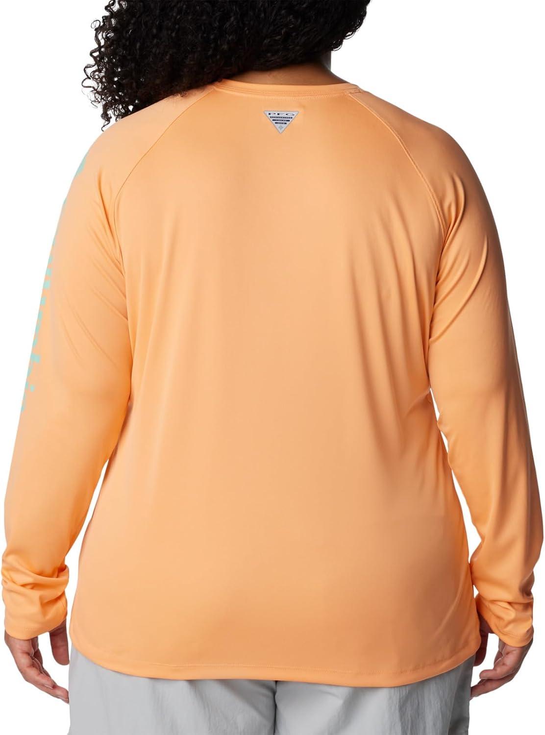 imageColumbia Womens Tidal Tee II Long Sleeve HoodieBright NectarMint Cay Logo