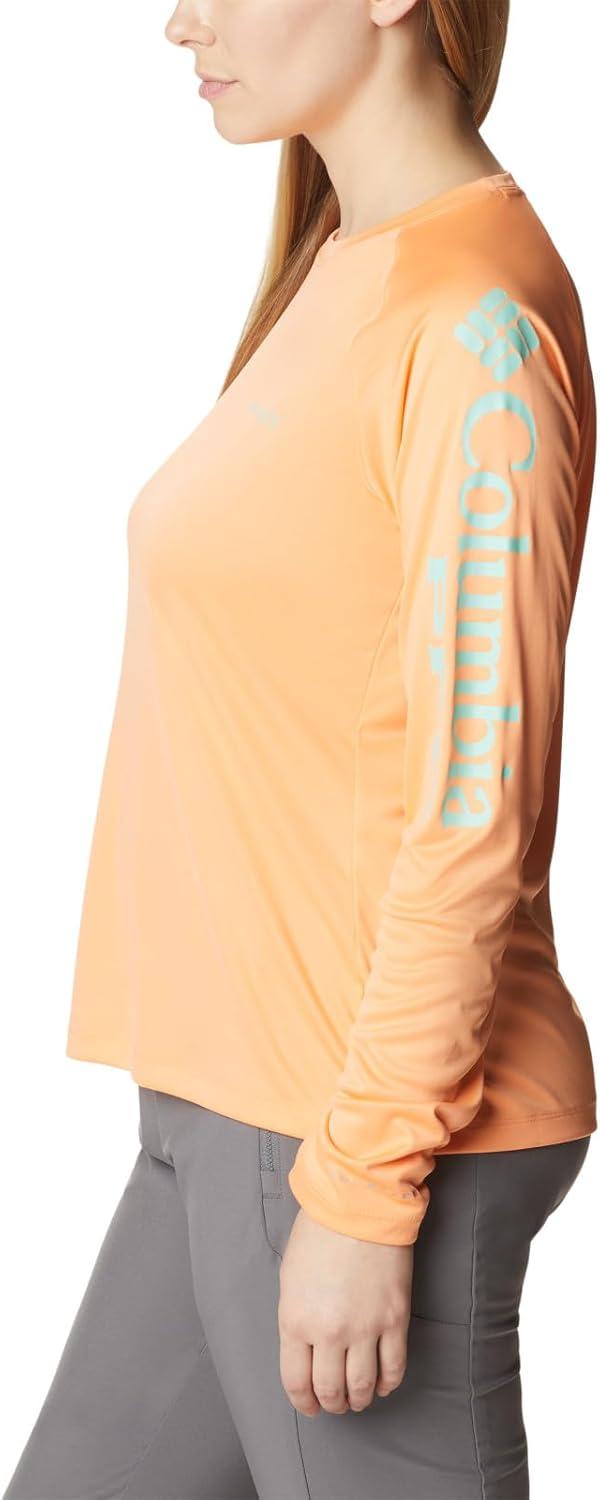 imageColumbia Womens Tidal Tee II Long Sleeve HoodieBright NectarMint Cay Logo