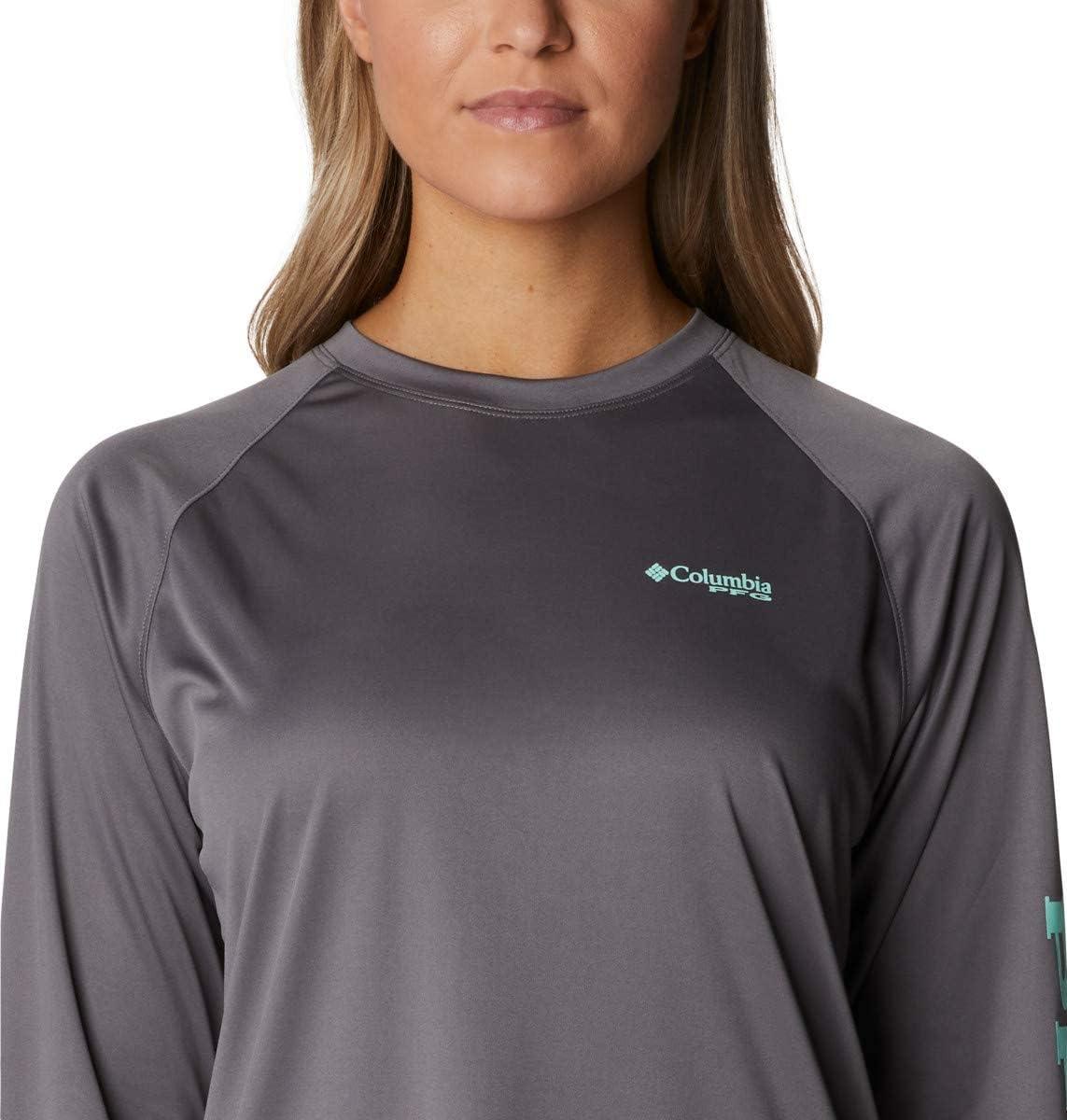imageColumbia Womens Tidal Tee II Long Sleeve HoodieBright NectarWhite Logo