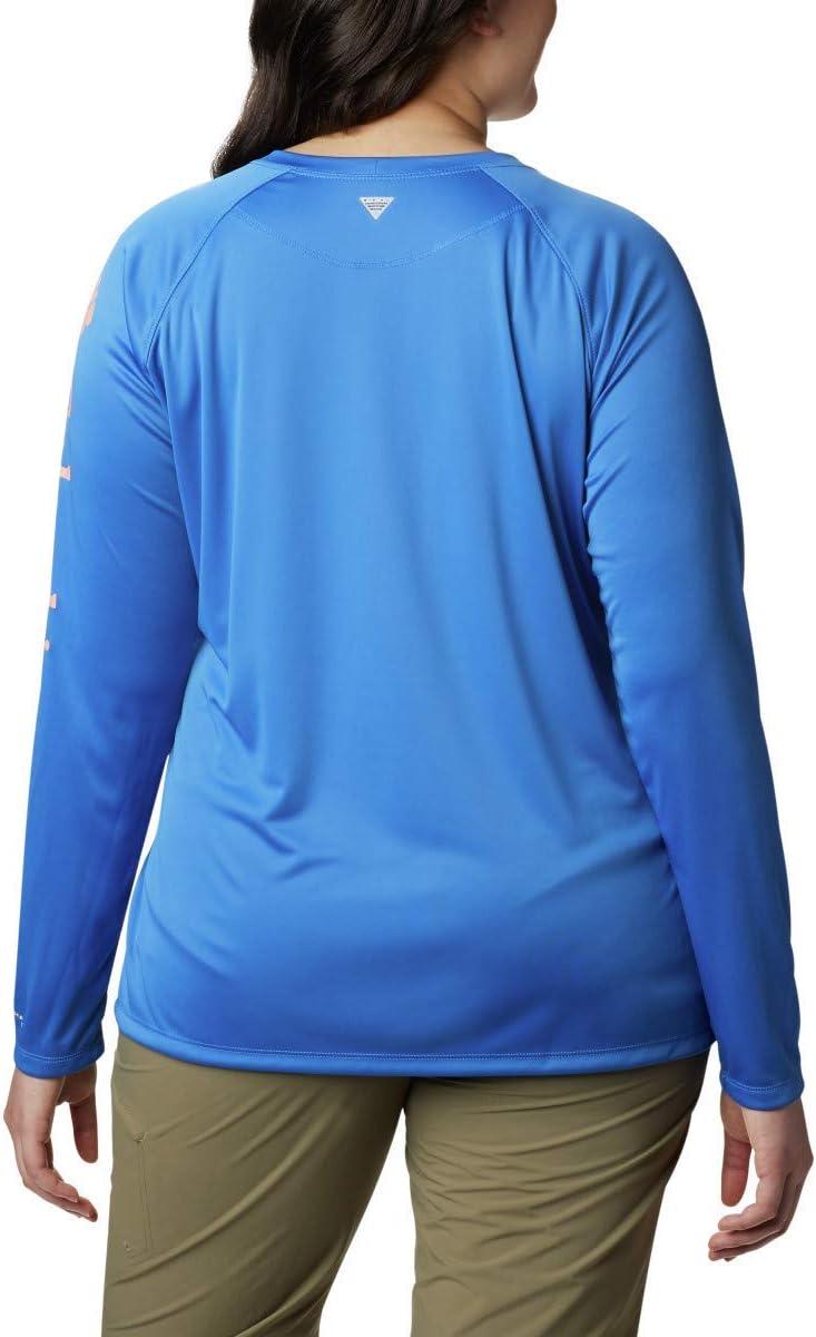 imageColumbia Womens Tidal Tee II Long Sleeve HoodieCarbonRed Spark Logo