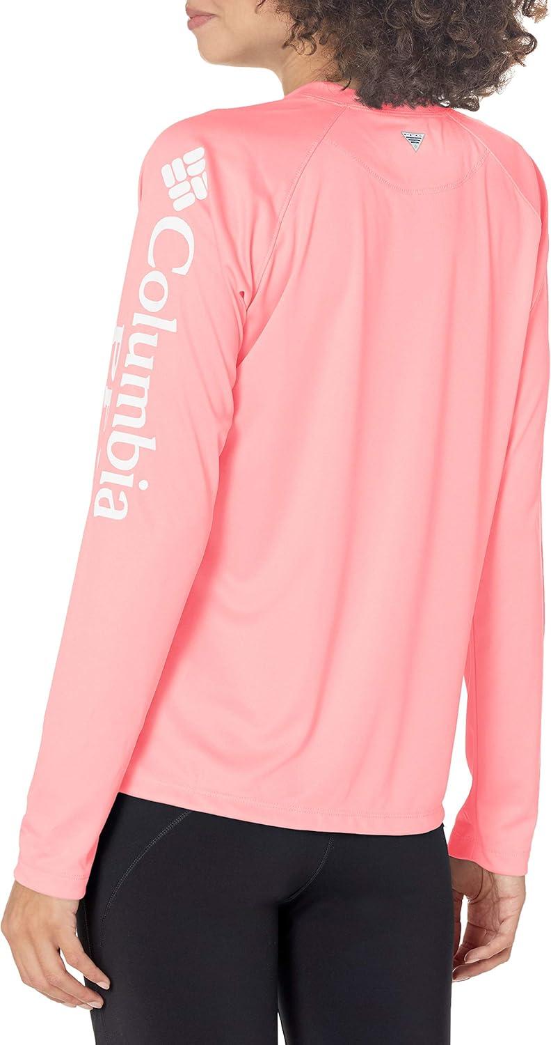 imageColumbia Womens Tidal Tee II Long Sleeve HoodieCherry BlossomWhite Logo