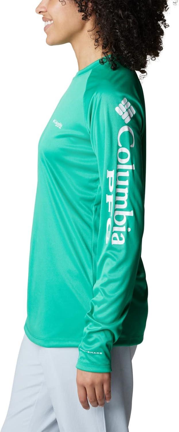 imageColumbia Womens Tidal Tee II Long Sleeve HoodieCircuit HeatherWhite Logo