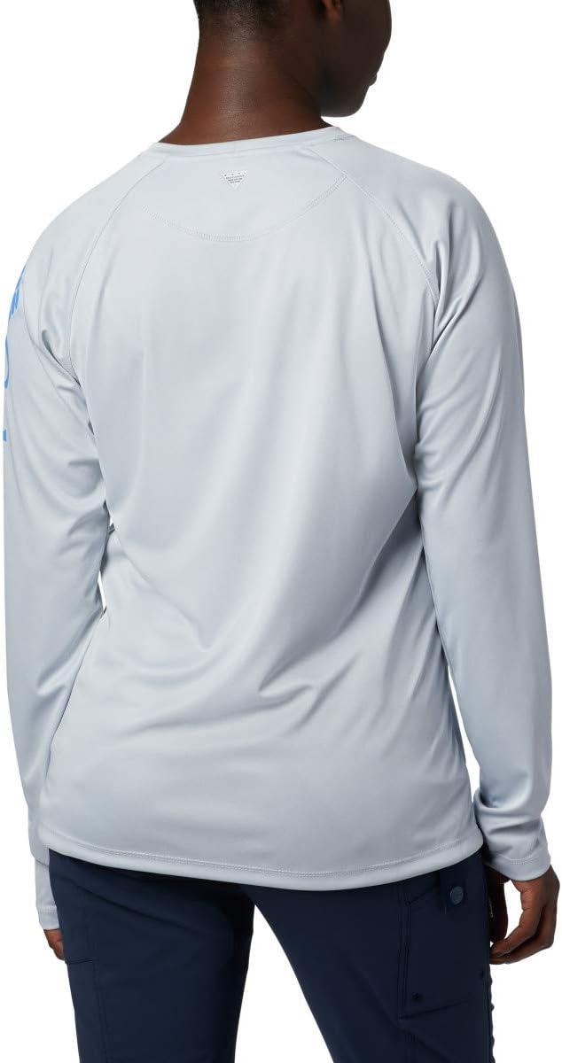 imageColumbia Womens Tidal Tee II Long Sleeve HoodieCirrus Grey HeatherStormy Blue Logo