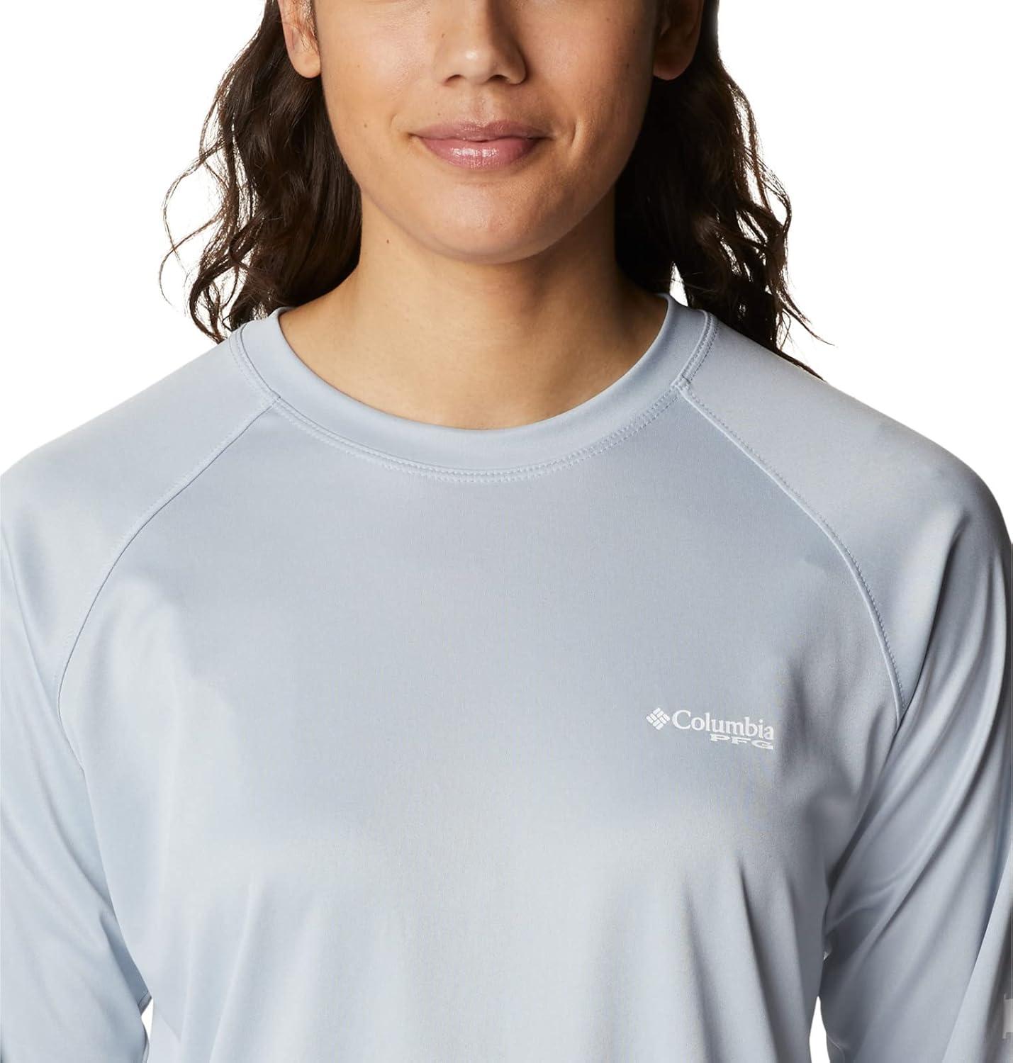 imageColumbia Womens Tidal Tee II Long Sleeve HoodieCirrus Grey HeatherWhite Logo