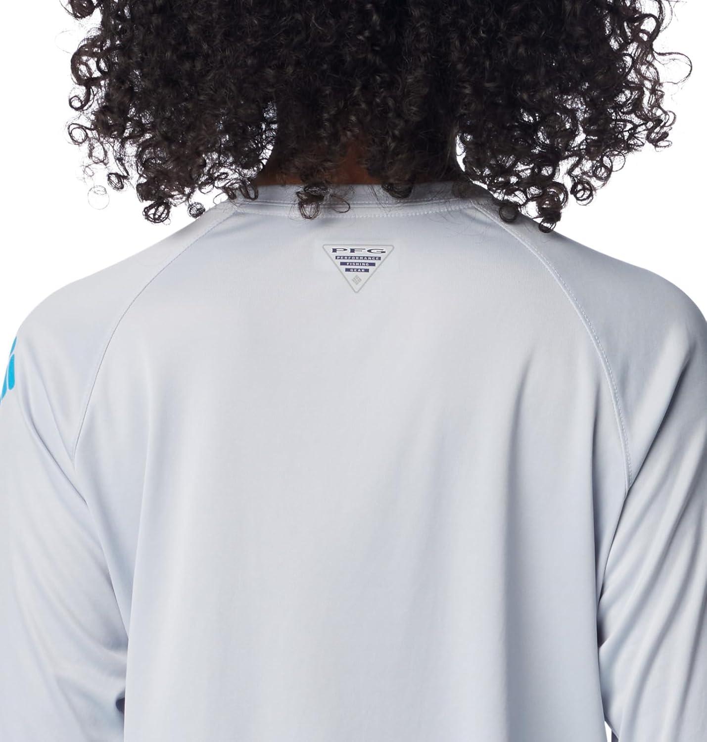 imageColumbia Womens Tidal Tee II Long Sleeve HoodieCirrus GreyOcean Blue Logo