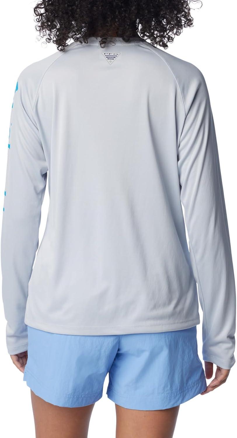 imageColumbia Womens Tidal Tee II Long Sleeve HoodieCirrus GreyOcean Blue Logo