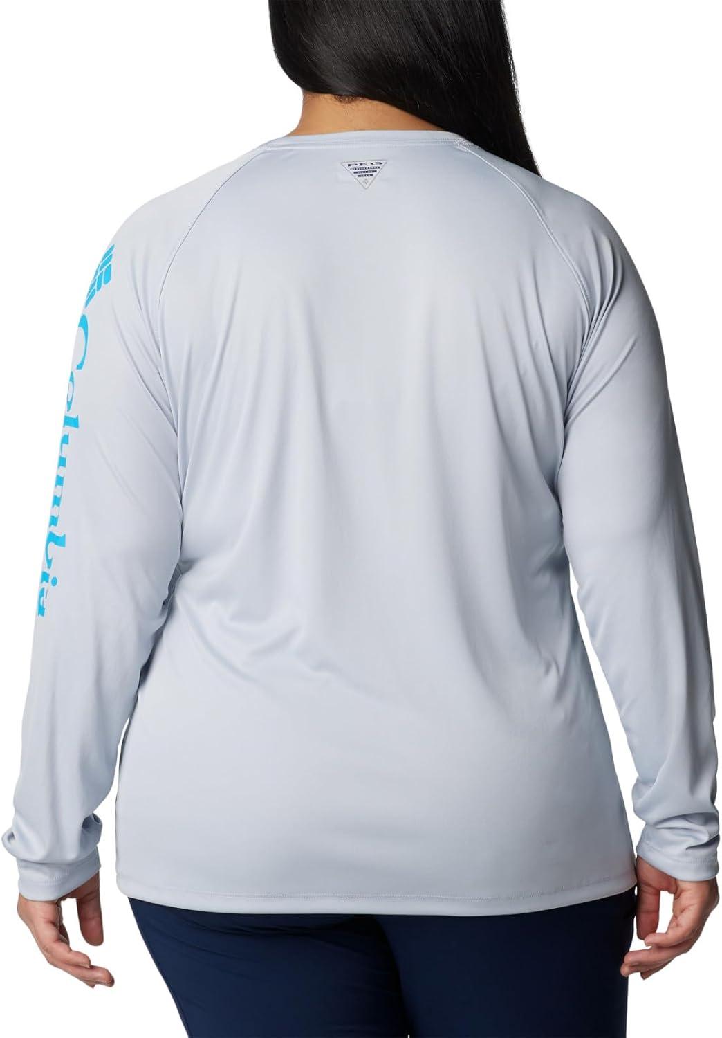 imageColumbia Womens Tidal Tee II Long Sleeve HoodieCirrus GreyOcean Blue Logo