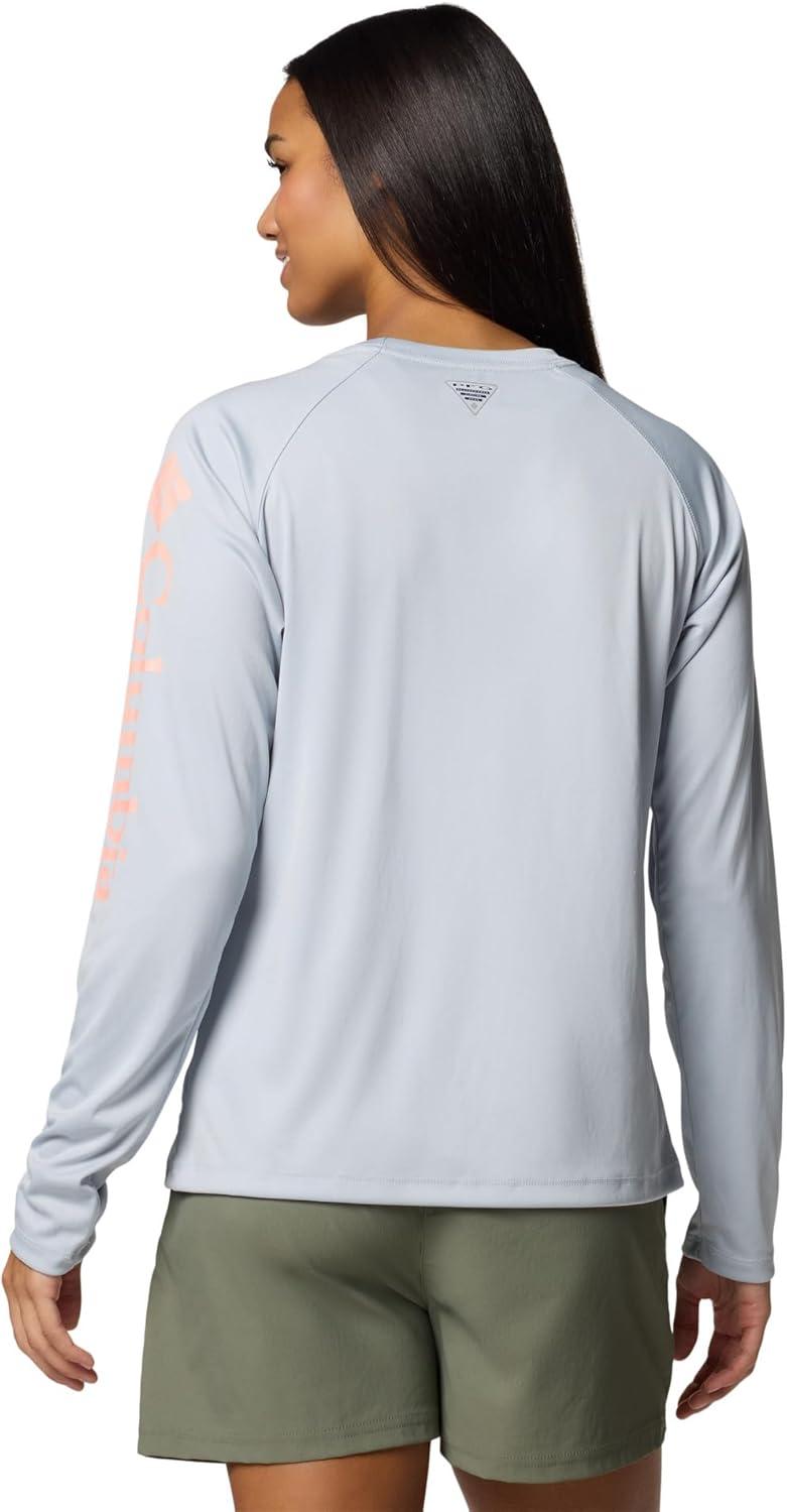 imageColumbia Womens Tidal Tee II Long Sleeve HoodieCirrus GreyTiki Pink Logo