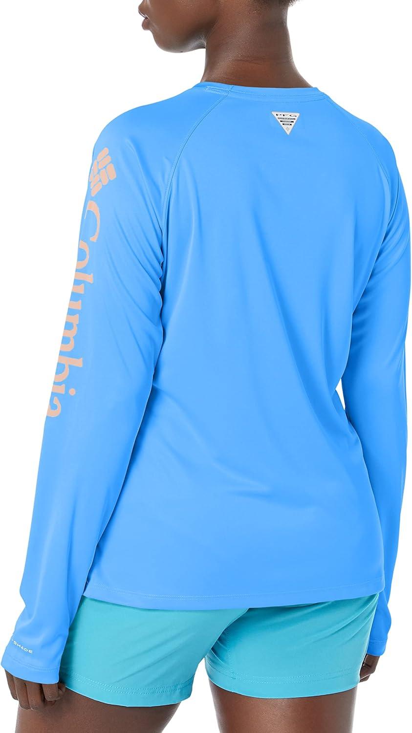 imageColumbia Womens Tidal Tee II Long Sleeve HoodieCity GreyMint Cay Logo
