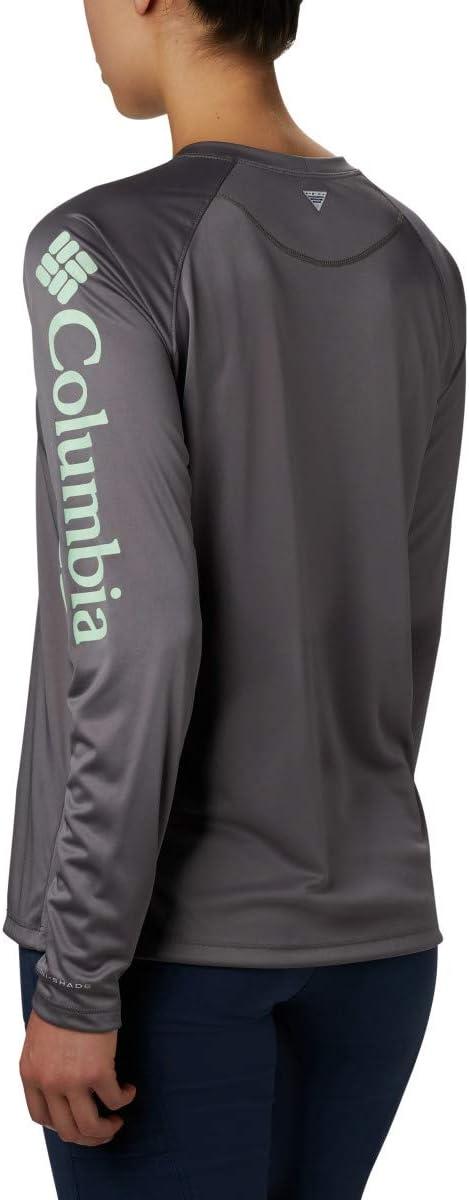 imageColumbia Womens Tidal Tee II Long Sleeve HoodieCity GreyNew Mint Logo