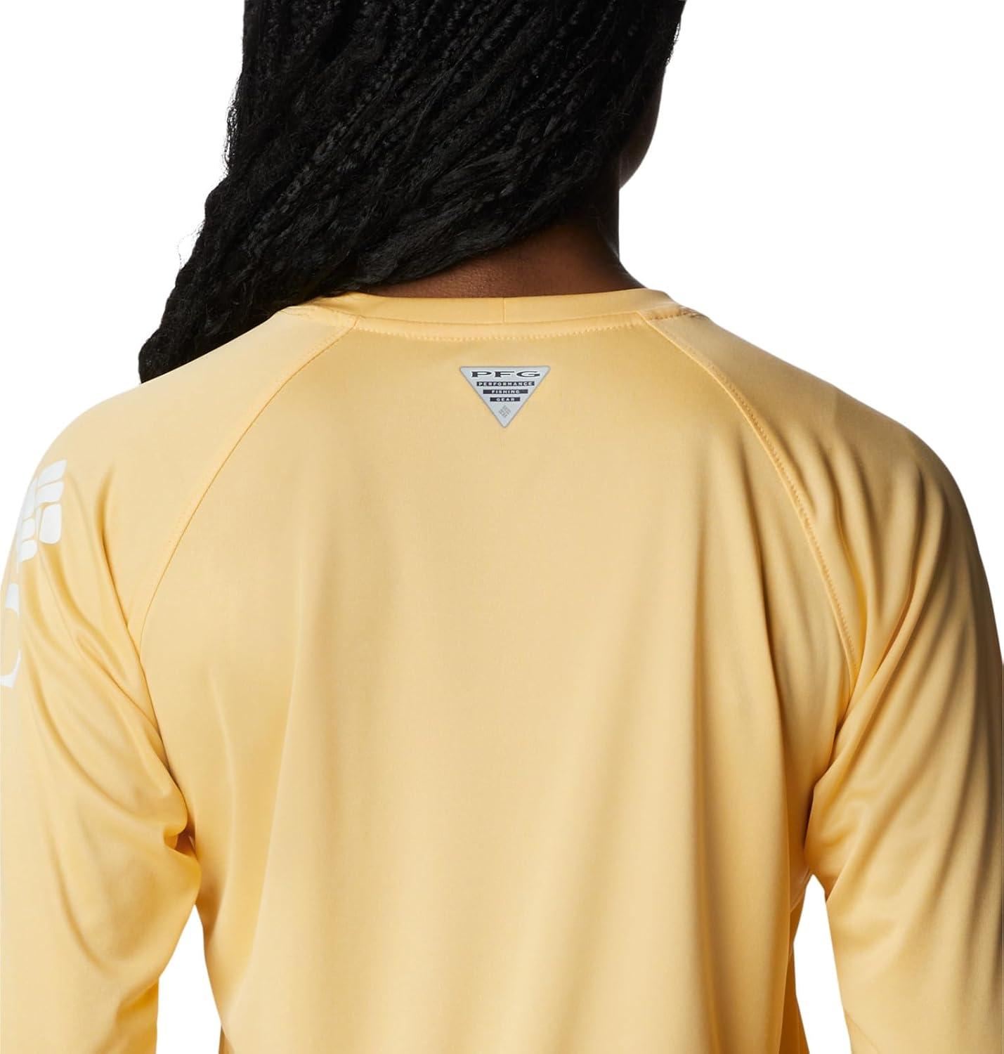 imageColumbia Womens Tidal Tee II Long Sleeve HoodieCocoa Butter HeatherWhite Logo